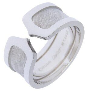 CARTIER C2 Ring K18 white gold #8.6(US Size) 12.5g mens